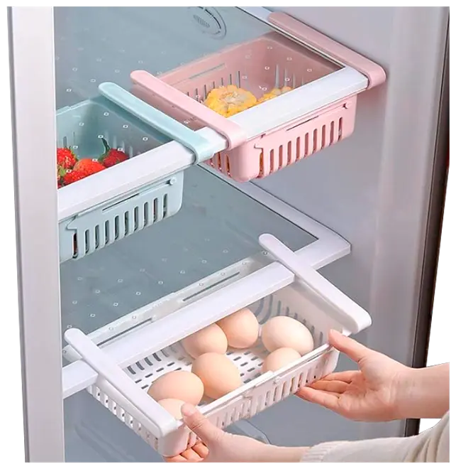 Opbevaringskasse til køleskab - justerbar