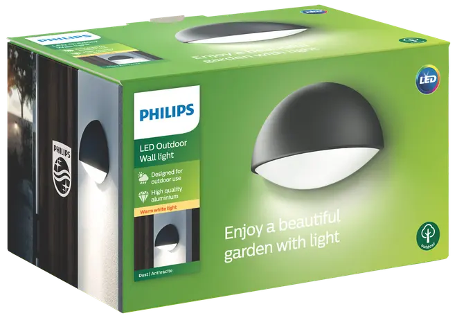 PHILIPS VÄGGLAMPA DUST ANTRACIT