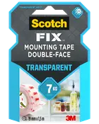 Scotch-FIX™ Dubbelhäftande tejp, transparent, 19 mm x 1,5 meter