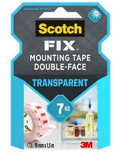 Scotch-FIX™ Dobbeltklæbende Transparent 19 mm x 1,5 meter