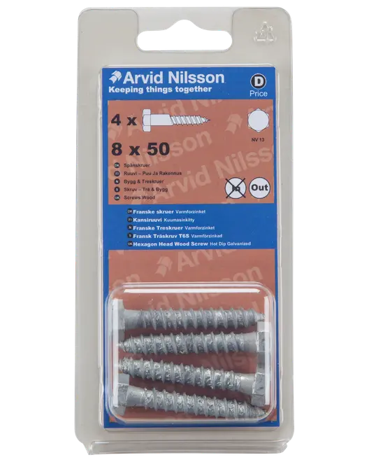 Arvid Nilsson Fransk skrue 8 x 50 mm 4-pak