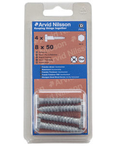 Arvid Nilsson Fransk skrue 8 x 50 mm 4-pak