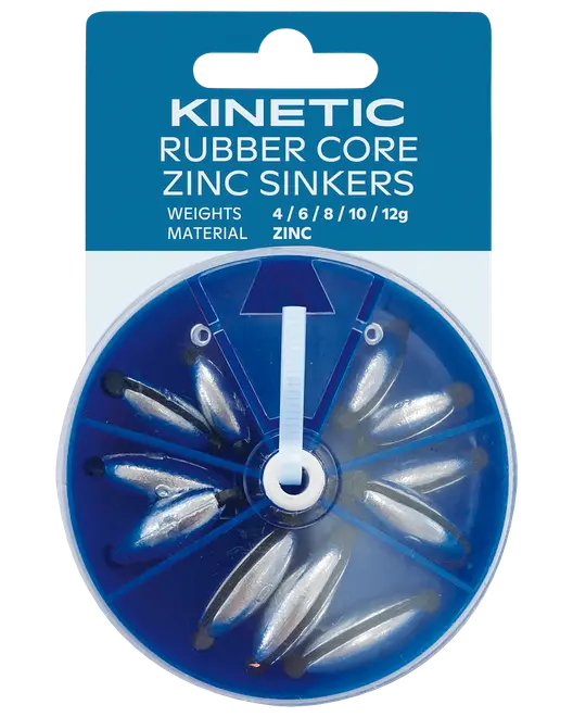 Kinetic Rubber core zinc sinkers sortiment