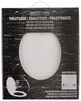 Vitt toalettsits med soft-close och quick-release, passar alla standardtoaletter. Enkel att montera och rengöra. Modern, oval design för universell passform.