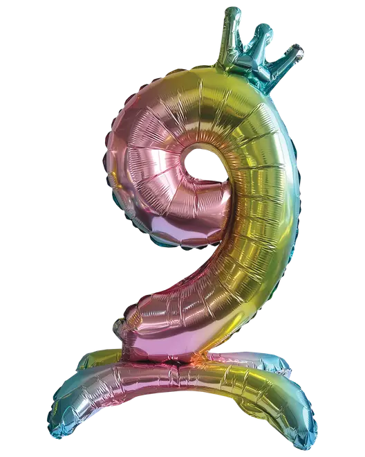 Folieballon Regnbue med krone 70 cm - Nr 9