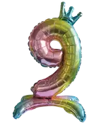 Folieballon Regnbue med krone 70 cm - Nr 9