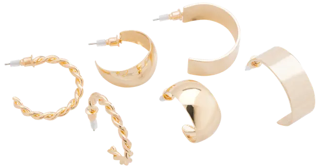 Øreringe hoop 3 par - guld