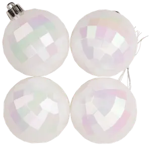 Julkulor pärlemo/vit 4-pack 
