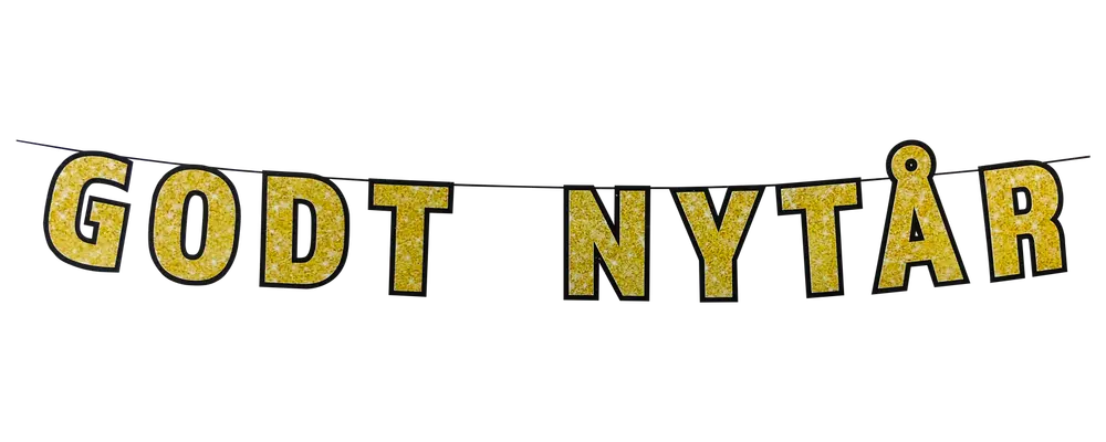 Guirlande "GODT NYTÅR" 4 meter - assorterede farver