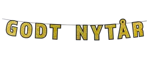 Guirlande "GODT NYTÅR" 4 meter - assorterede farver
