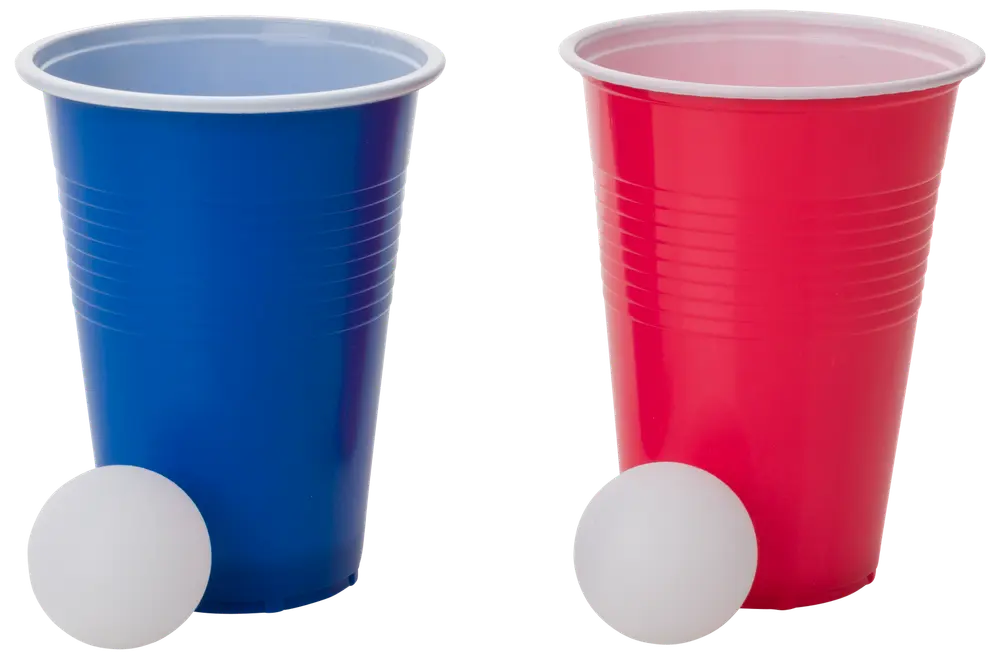 Beer pong med 12 koppar och 2 bollar