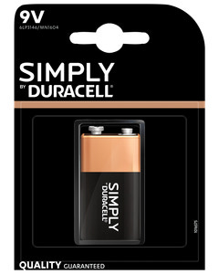 DURACELL Simply Batteri 9V 1 stk.