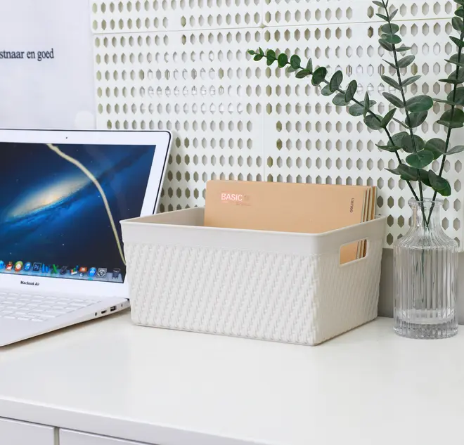 Förvaringskorg plast 25,5x17 cm grå