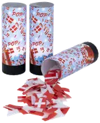 Konfettirør 10,5 cm 3 stk - dannebrog