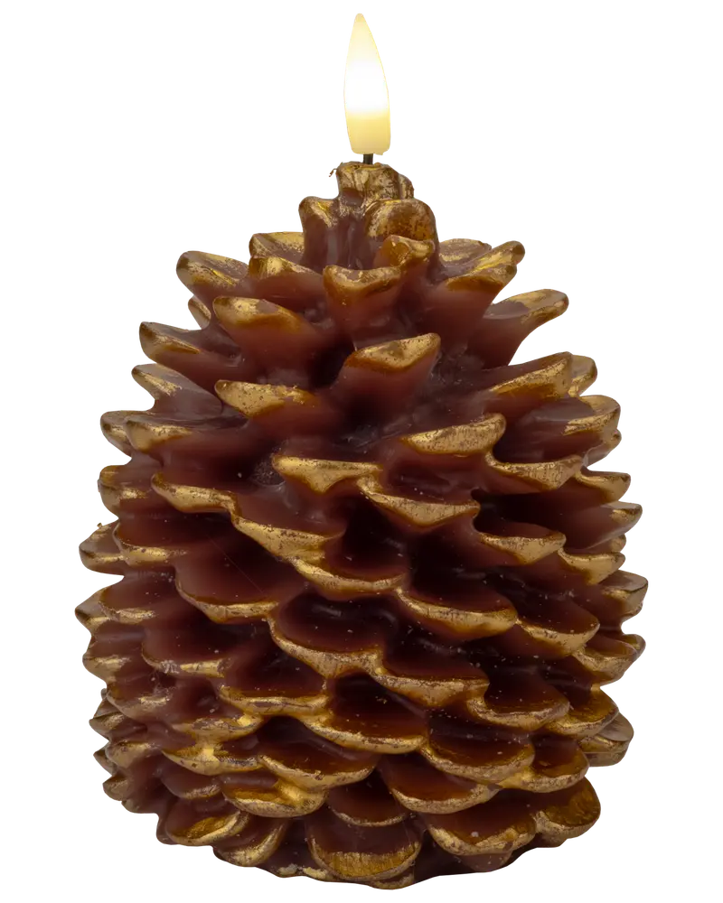 LED kotte 13 cm - brun med guld 