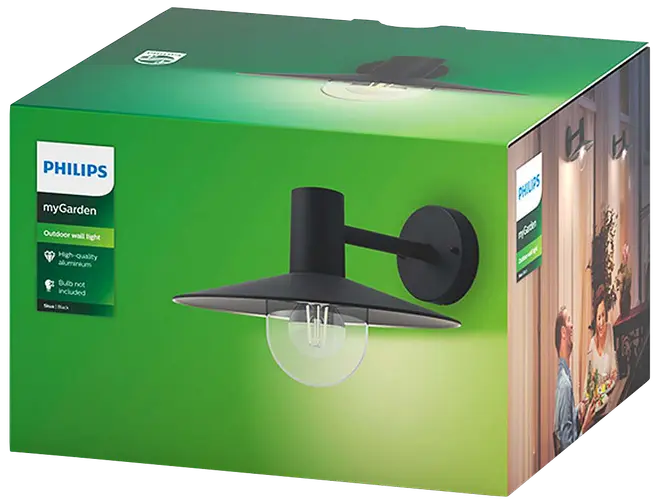 PHILIPS Væglampe Skua E27 - sort