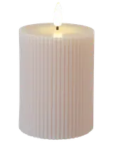 LED-ljus räfflad beige - 3-pack