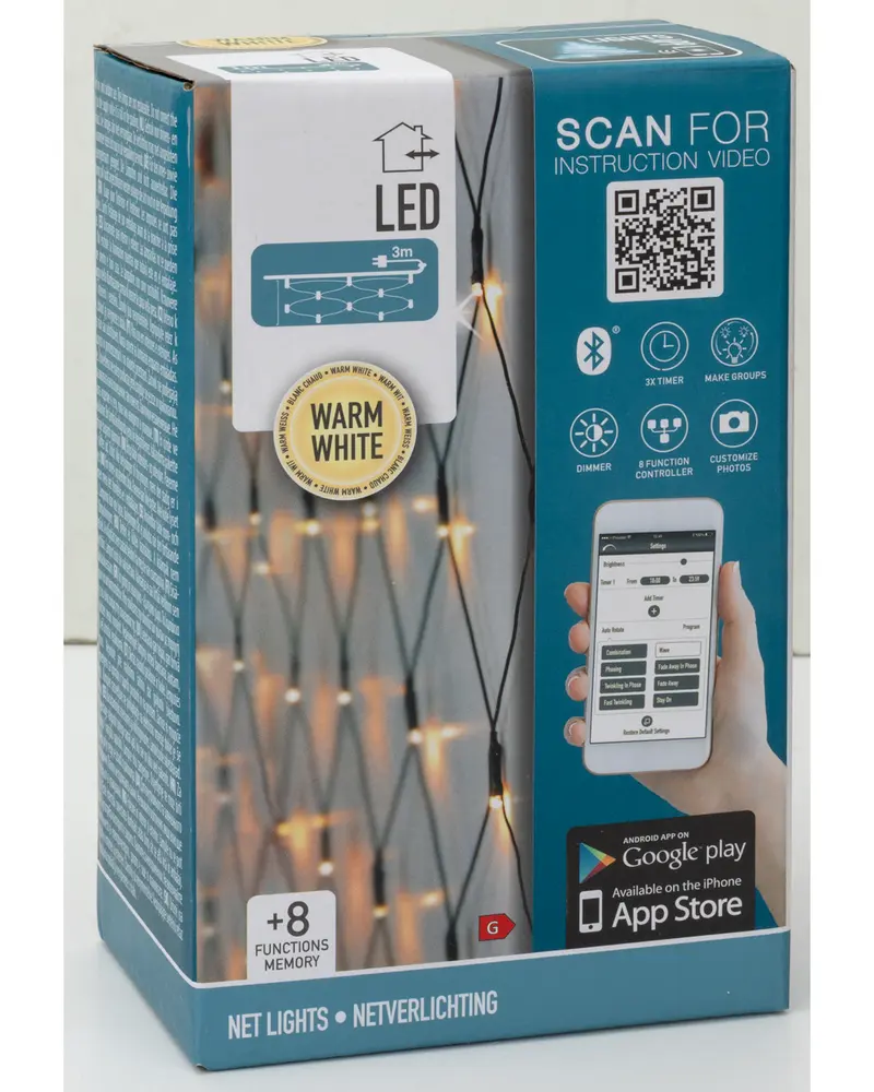 Ljusnät app 2x1,5 m 100 LED 