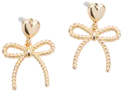 Øreringe hjerte og sløjfe - guld