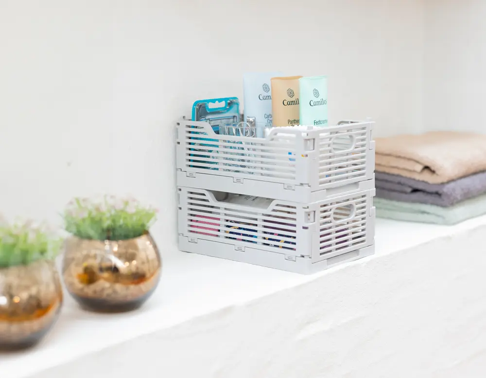 SJÖBO Fällbar låda - grå