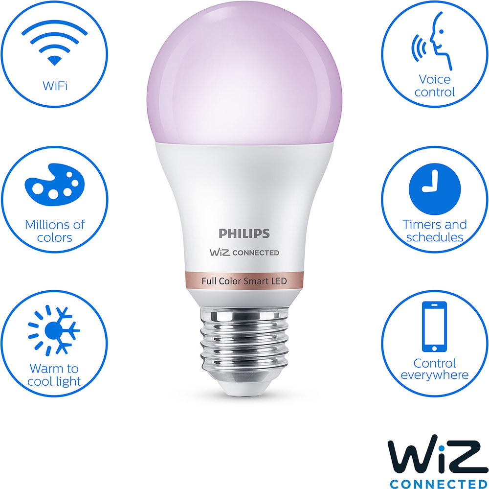 PHILIPS Smart LED-pære 8W E27 A60 2-pak - Full Color