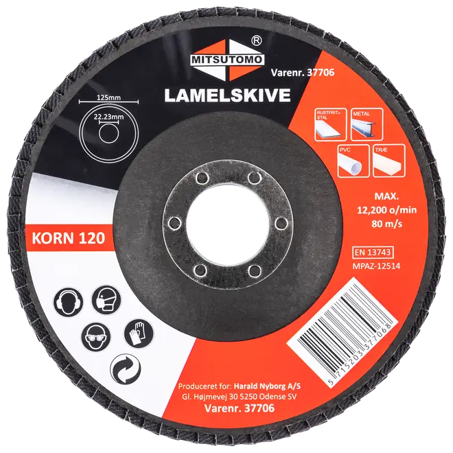 Mitsutomo Lamelskive Ø125 mm K120