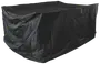 Svart rektangulärt överdrag för utemöbler i vattentätt, slitstarkt material. Skyddar bord och stolar mot regn, damm och sol. Förstärkta sömmar och lös passform.