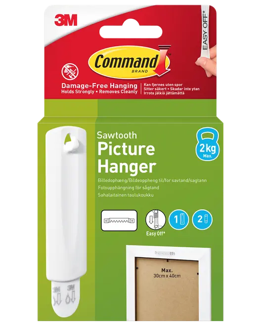 Command™ Tavelupphängning - 1 krok och 2 strips