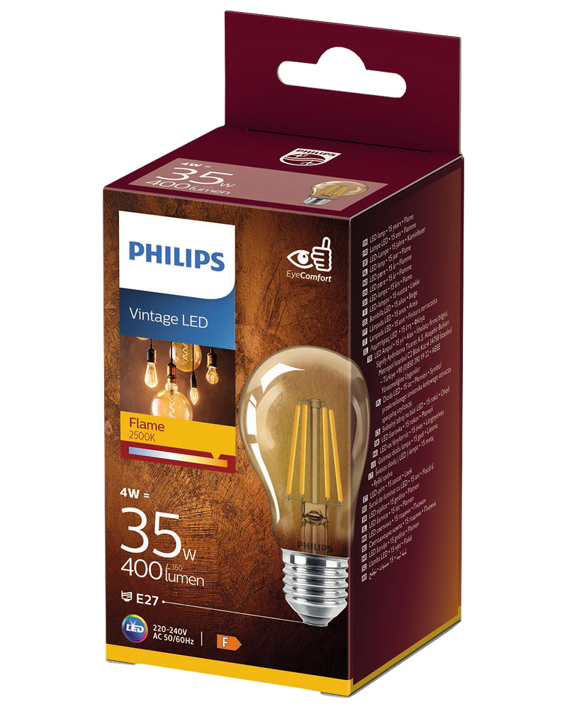 PHILIPS LED normallampa 4W E27 - guld