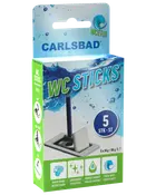 Carlsbad Ocean WC Sticks, pakke med 5 toiletsticks. Giver aktiv skum, hygiejnisk rengøring, farver vandet og frisk duft. Velegnet til rengøring og friskhed i toilettet.