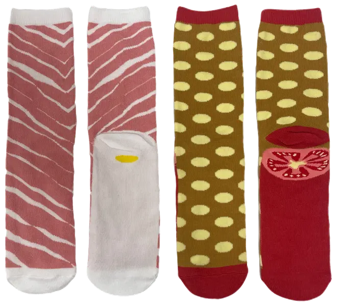 Sokker med madmotiver, English Breakfast 2-pak