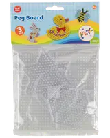 Sæt med tre gennemsigtige plastik perleplader i forskellige former til perlekunst. Velegnet til børn fra 3 år. Perfekt til kreative perlemønstre.