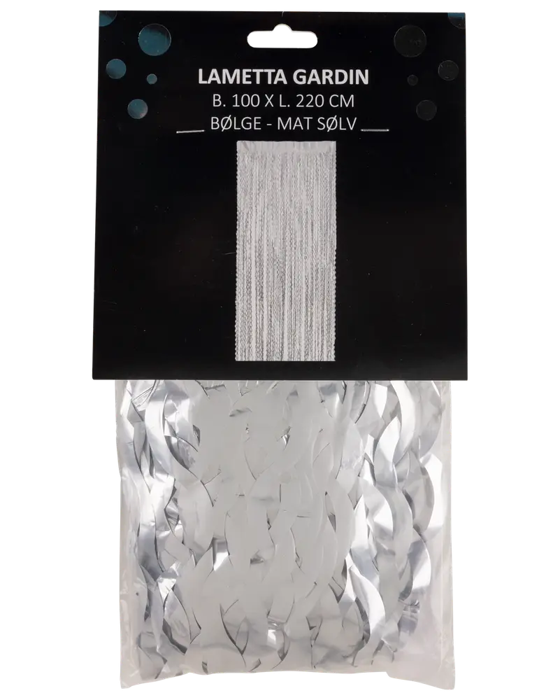 Glitterdraperi med vågor - silver