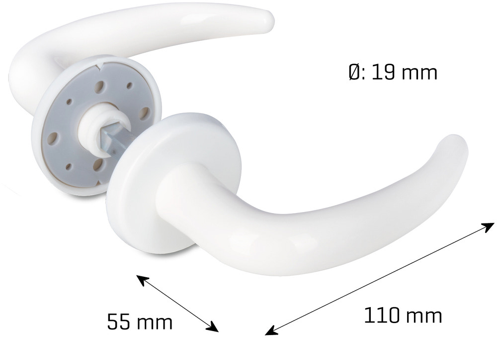 jasa Dørgreb plast 19 mm - hvid