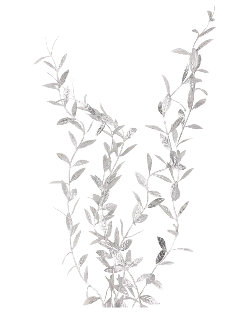 Bladgirlang i silver - 88 cm