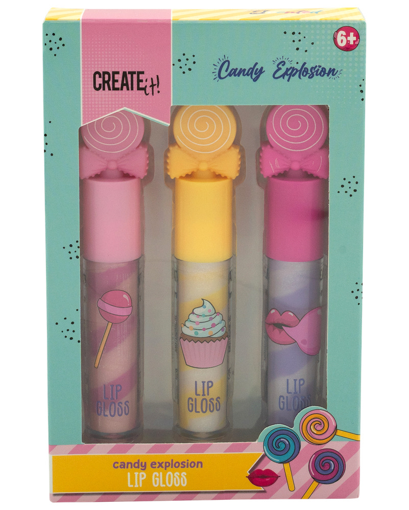 CREATEit Lipgloss 3 stk. candy explosion - assorterede varianter