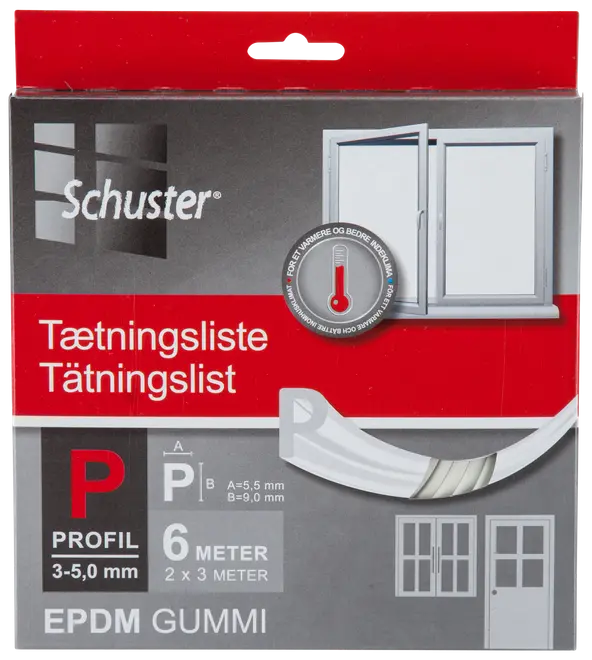 Tätningslist p 5,5x9 mm 6 m