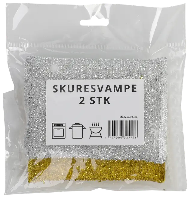 Skuresvamp guld og sølv 2-pak