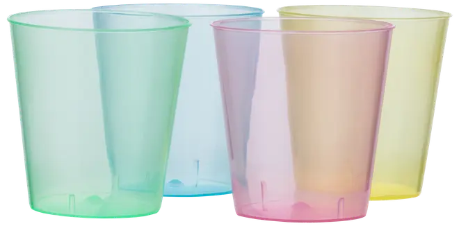 Shotglas farvet 3 cl genanvendelig 20-pak