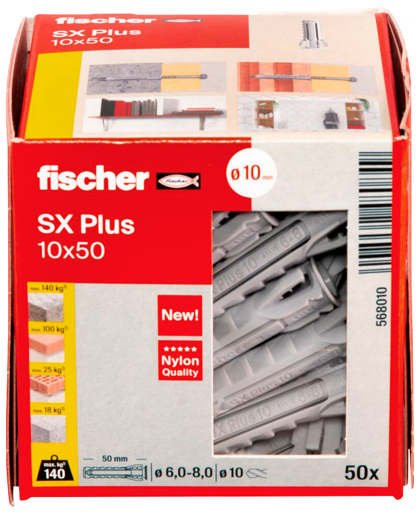 Fischer Uni plug SX plus 10 x 50 mm 50 stk.