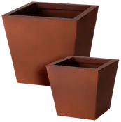 Metalpottesæt firkantet rust