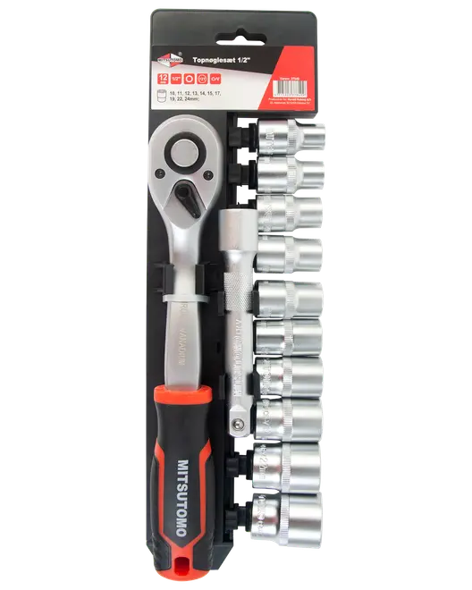 Mitsutomo hylsnyckelsats 1/2” - 12 delar