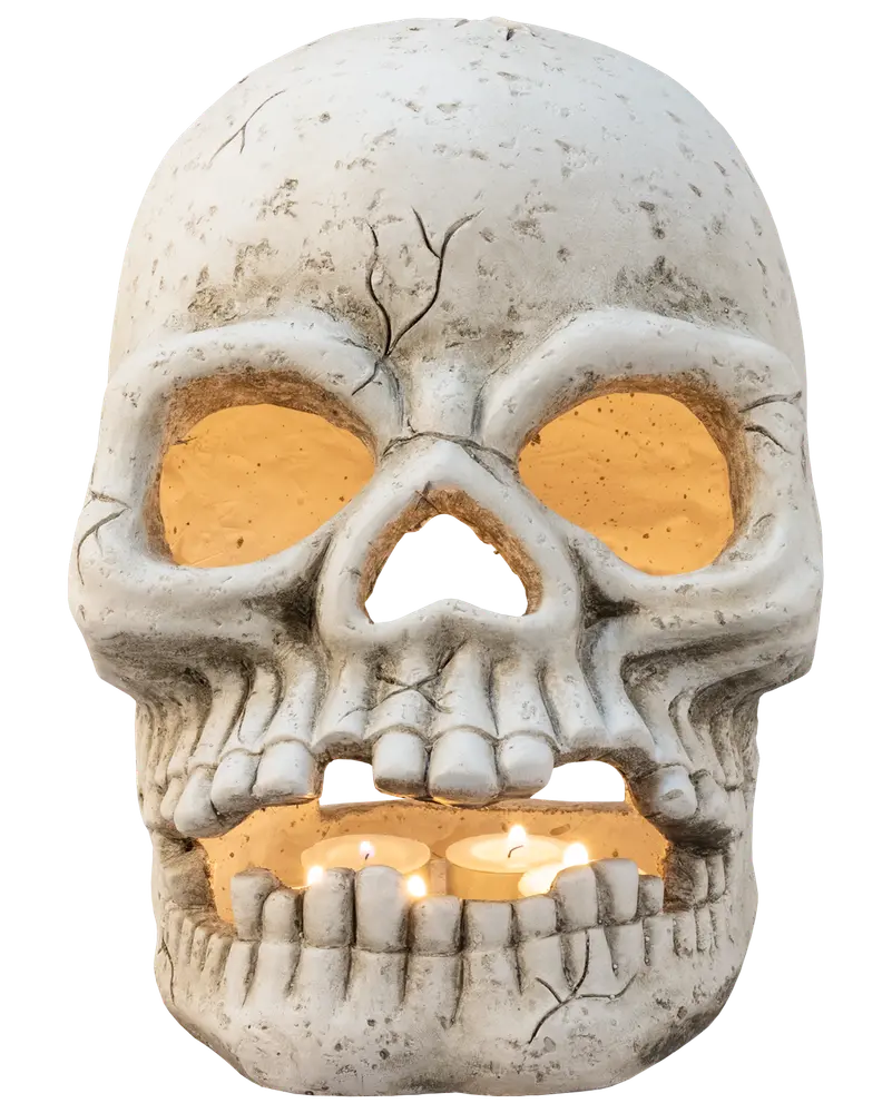 Dödskalle ljus 26 cm halloween