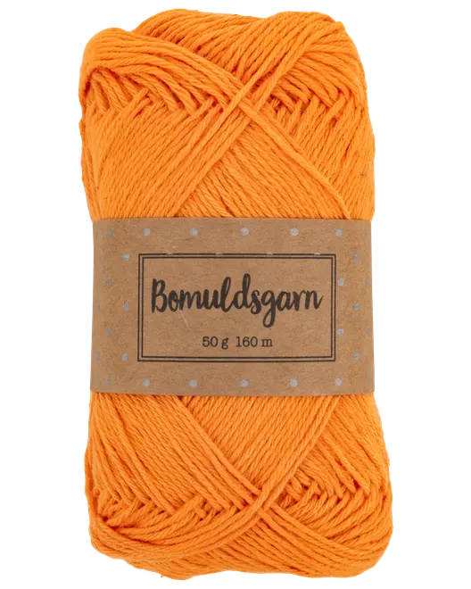 Bomuldsgarn 50 g - lys orange