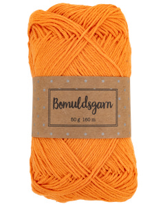 Bomuldsgarn 50 g - lys orange