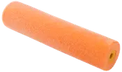 Orange skum malerrulle refill, cylindrisk form, glat overflade, hul i midten til rulleholder, velegnet til jævn maling på glatte overflader, let og nem at håndtere.
