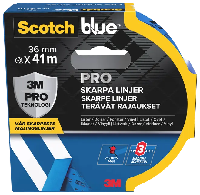ScotchBlue™ PRO Afdækningstape 36 mm x 41 meter 