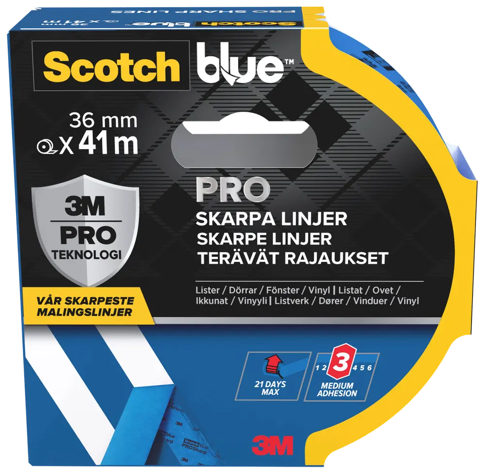 ScotchBlue™ PRO Afdækningstape 36 mm x 41 meter