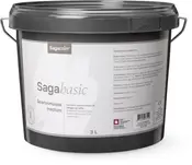 Sagacolor Sagabasic spartelmasse medium, 3L plastspand med hank. Til vægge og lofter, grå farve, dansk tekst, genlukkelåg, allround anvendelse til indendørs overflader.