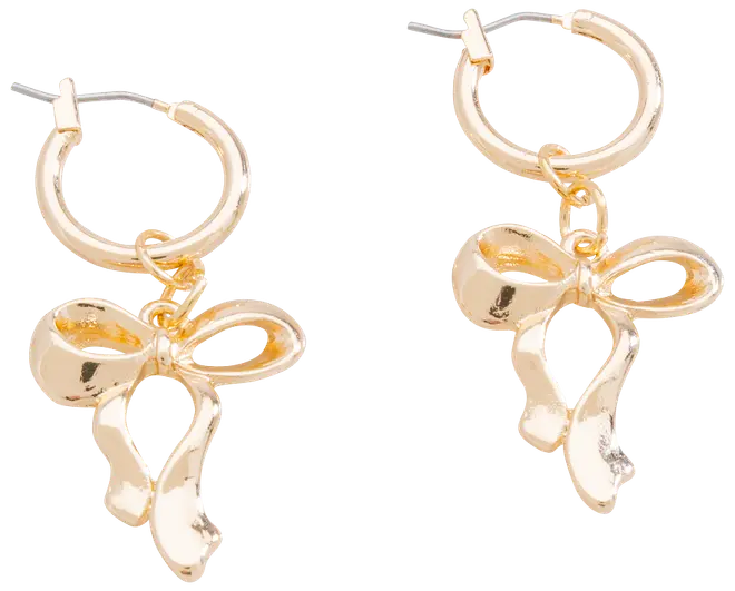 Øreringe hoop og sløjfe - guld